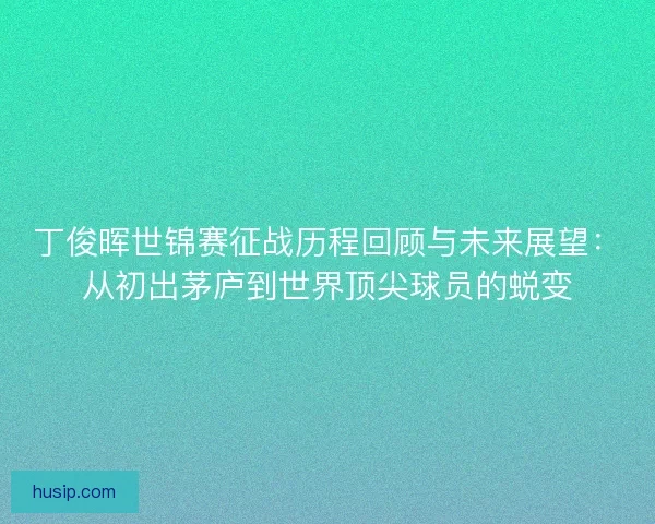 丁俊晖世锦赛征战历程回顾与未来展望：从初出茅庐到世界顶尖球员的蜕变