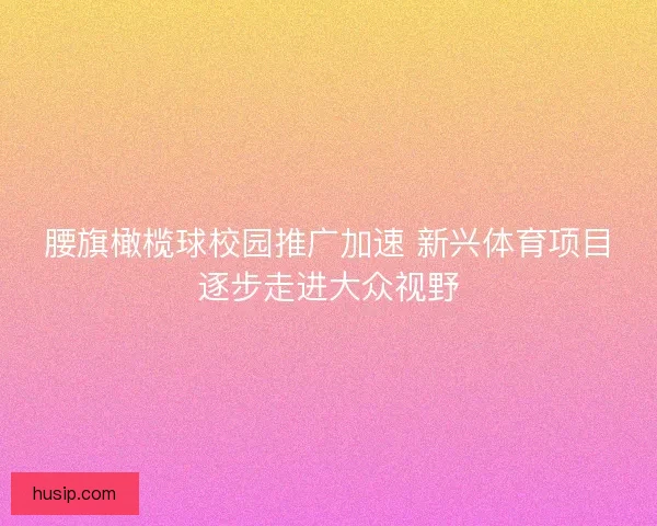 腰旗橄榄球校园推广加速 新兴体育项目逐步走进大众视野